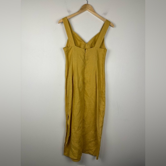 Reformation Yellow Allira Linen Tank Midi Dress Women’s Sz 6 - Picture 10 of 10
